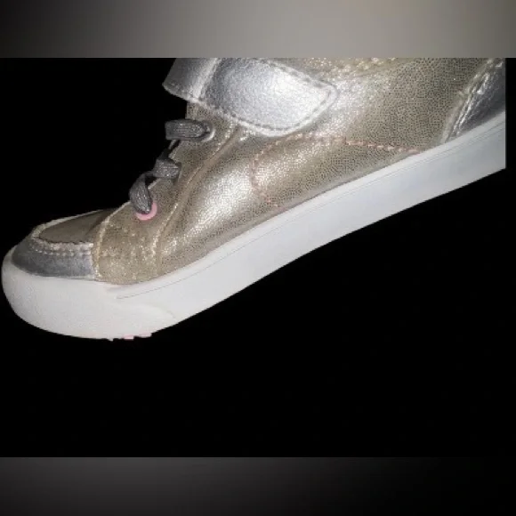 PEDIPED Dani Silver leather sneakers no tie girl’s tennis shoes size 33 1.5 2 - Picture 13 of 17